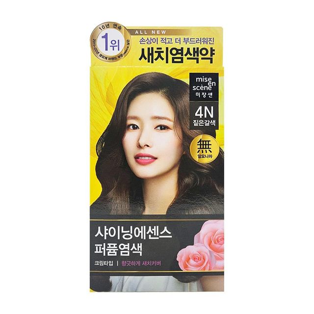 올뉴 샤이닝에센스 4N 짙은갈색 새치염색약 미쟝센