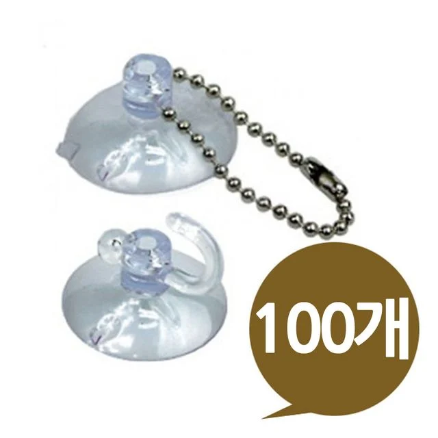 [ 흡착판행거 흡착판구슬줄 소형 26mm 벌크 100개 ] 흡착고무 흡착패드 압축판 압축고무 압착고무