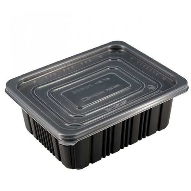 전자렌지용 밥 보관용기 밀폐용기 검정2300ml 100P
