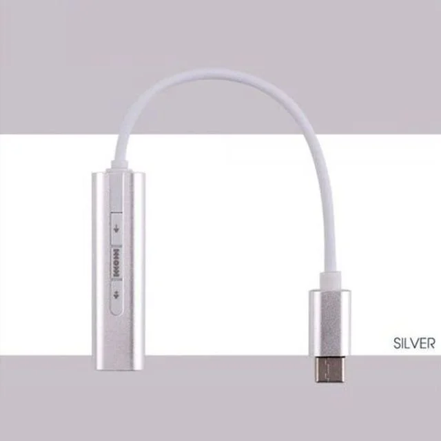 TypeC 오디오(7.1)컨버터 3.5케이블형 메탈실버