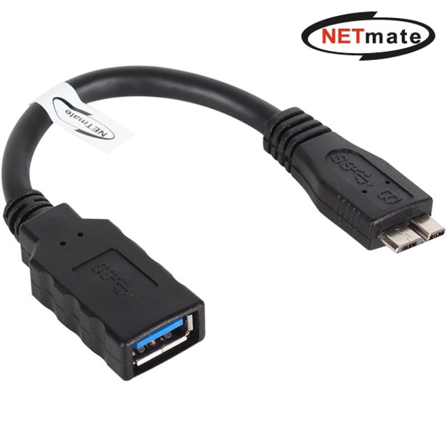 NM-OTG08 USB3.0 AF-MicroB OTG 케이블 0.15m 블랙