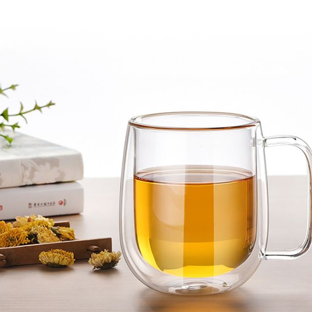 빈티지유리컵 커피잔 이중 유리컵 350ml
