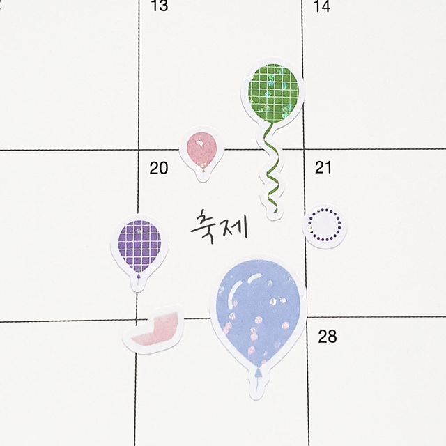 반짝이 스티커 풍선