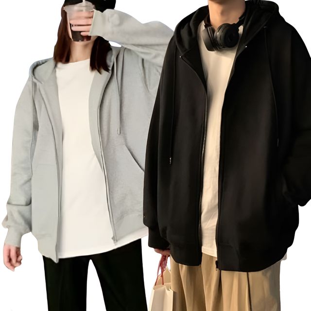 나프커 얇은 오버핏 후드집업 남녀공용 봄 가을 간절기 아우터