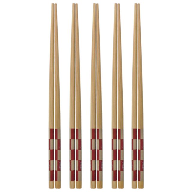 체크 대나무 젓가락 24cm 5세트