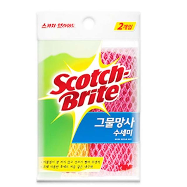 혜명몰 3M그물망사수세미2P 생분해수세미 스폰지수세미 아크릴수세미 다용도수세미 극세사행주