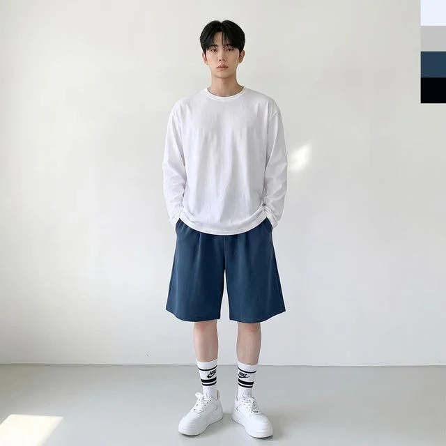 남자반바지 트레이닝팬츠 봄 5부 면반바지 남성 휴가