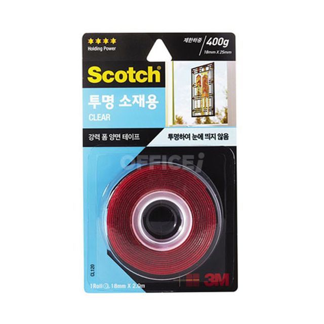 투명폼테이프 투명 폼양면테이프 소재용 폭 18mm 3M 강력