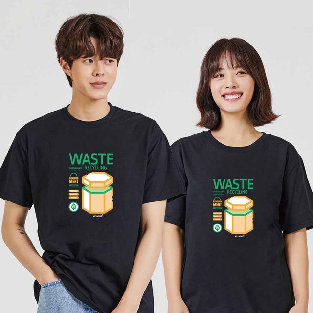 WAS트 디지털프린팅 반팔 티셔츠 오버핏 - 트렌디한 i-cre 디자인