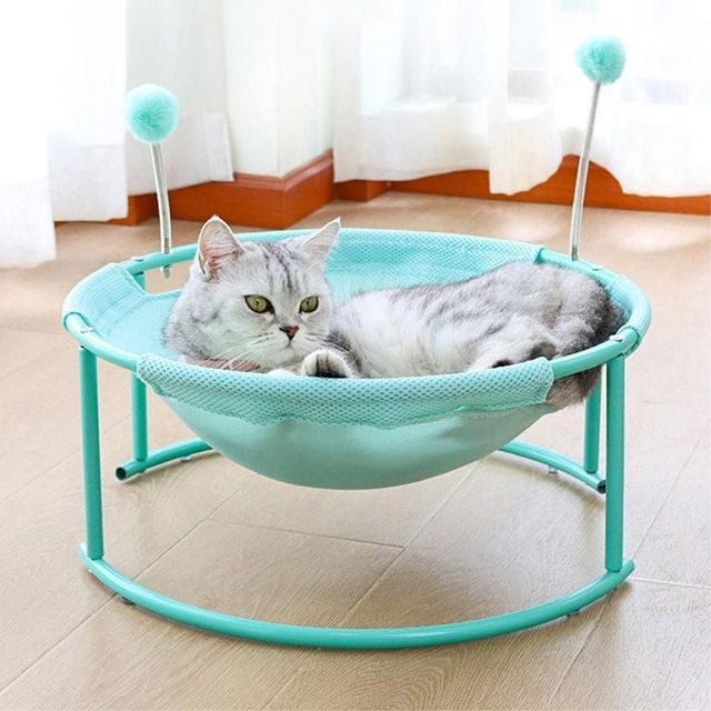 메쉬원단 스프링 고양이 해먹침대 민트