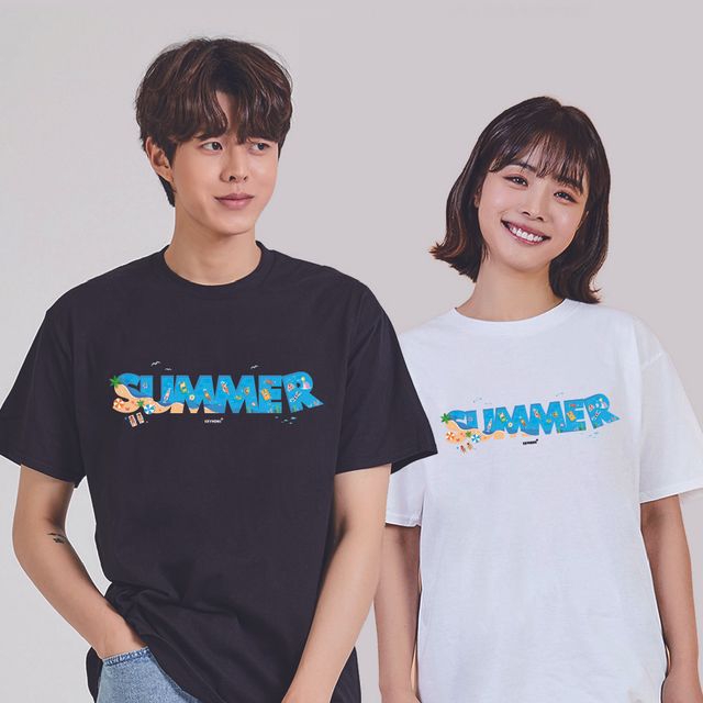 키밍 SUMMER 바다 수영 물고기 휴가룩 여행패션 - 물고기 일러스트 여름 휴가 티셔츠