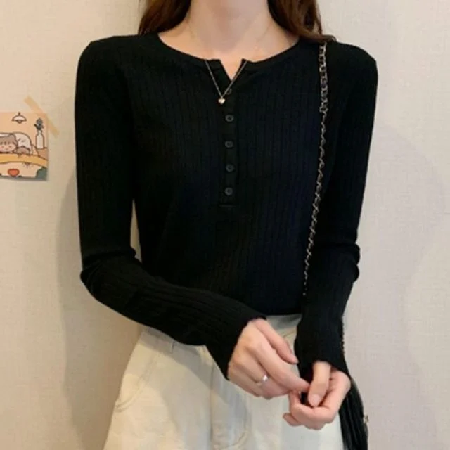 라운드 브이넥 여자니트 롱 오버핏 나그랑 터틀넥 티