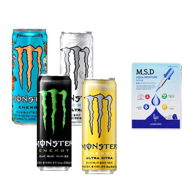 몬스터 망고로코 울트라 그린 울트라시트라 355ml 4종 각3입 총12입 MSD마스크팩
