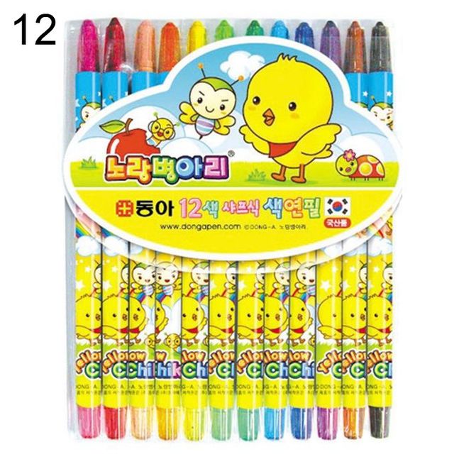 샤프식색연필 12색 돌돌이 노랑병아리 12세트