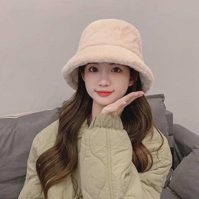 겨울 여자 방한 벙거지 부드러운 털 버킷햇 모자