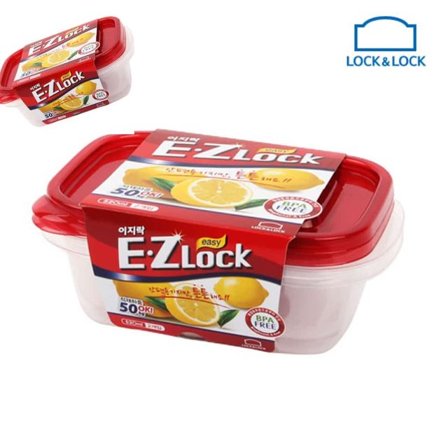 락앤락 뉴이지락 직사각 520ml 2P 밀폐통 음식통 음식용기 식품용기