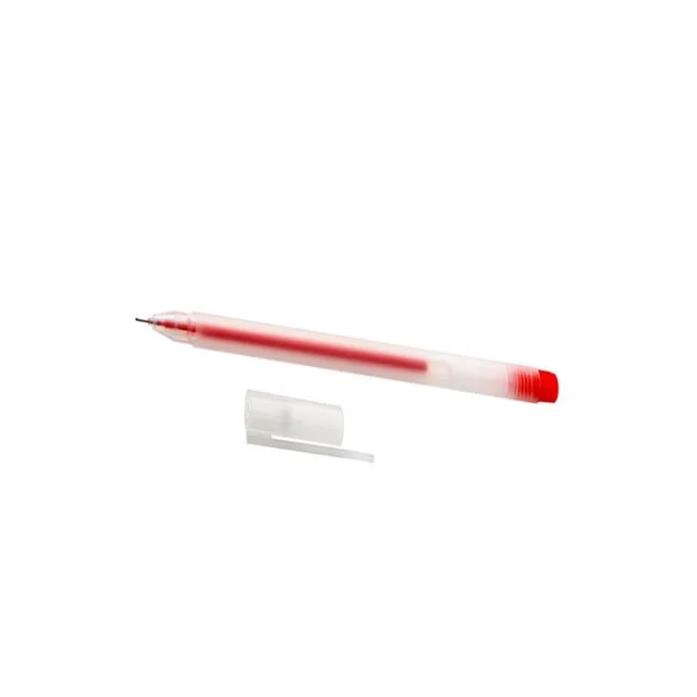 클리어 중성 젤펜 100p세트 0.5mm 레드 0.5젤펜 빨간볼펜 부드러운젤펜