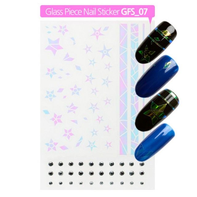 글라스피스 유리조각데칼 G-07 유리조각네일 네일아트 스티커 젤네일