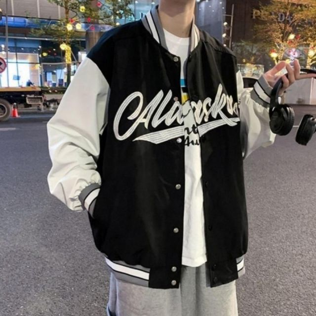 남성 간절기 베이스볼 항공점퍼 과잠 바시티 오버핏 자켓 봄 가을 야구점퍼