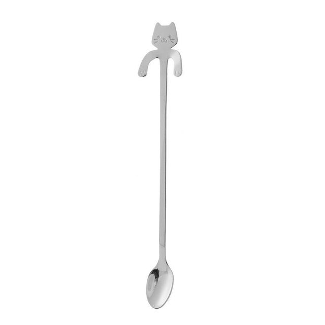 TBZ 고양이 팔걸이 디자인 20cm 롱 티스푼 5p세트 숟가락