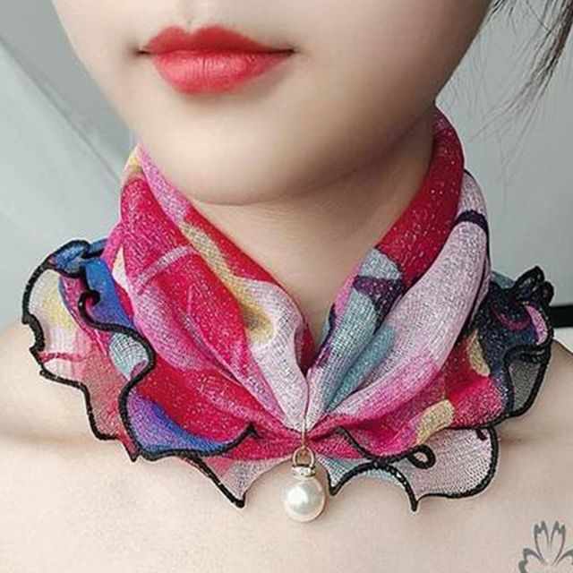 밸뷰유통 미니 목주름 스카프 여성 패션 스카프