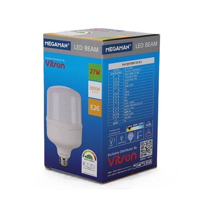 빔 벌브 LED MEGA 27W 전구 E26 매장등 27W전구 상가등