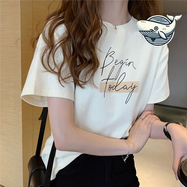 편안한 비긴 반팔 티셔츠 데일리 기본 스타일