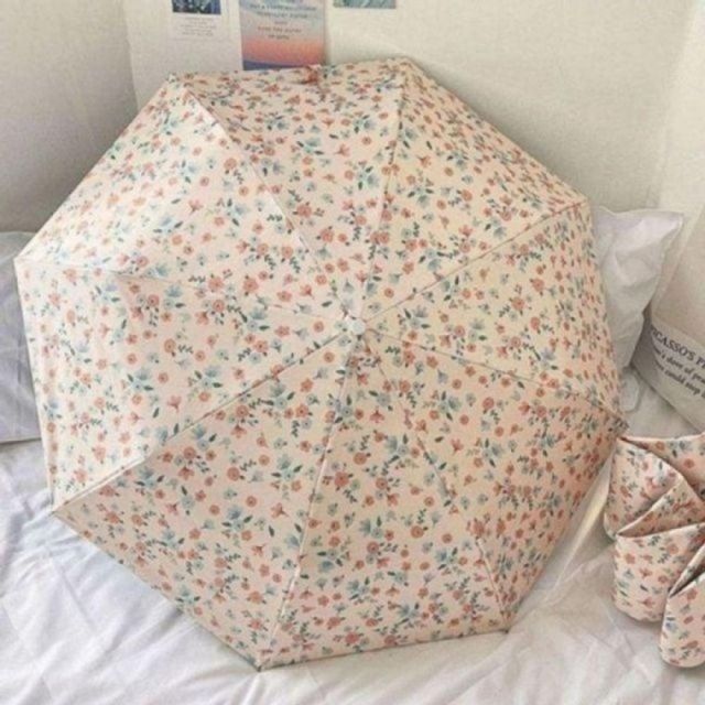 여름용 차광 양산 꽃무늬 암막 2단 자동 우양산 양산 겸용 우산