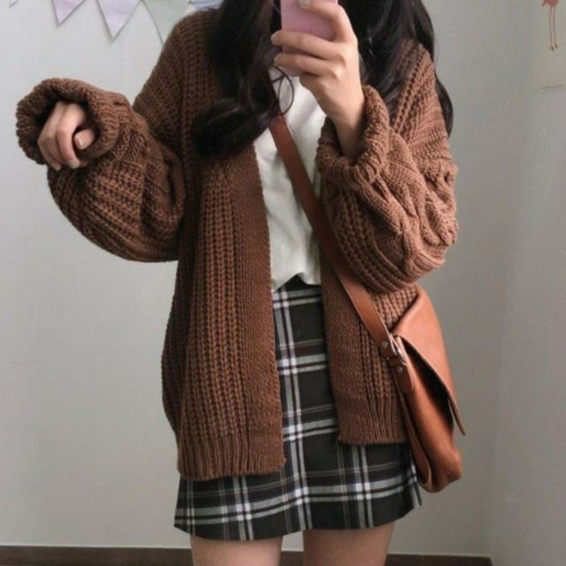 가을 니트 카디건 여성, 벌룬 핏 3컬러 구성
