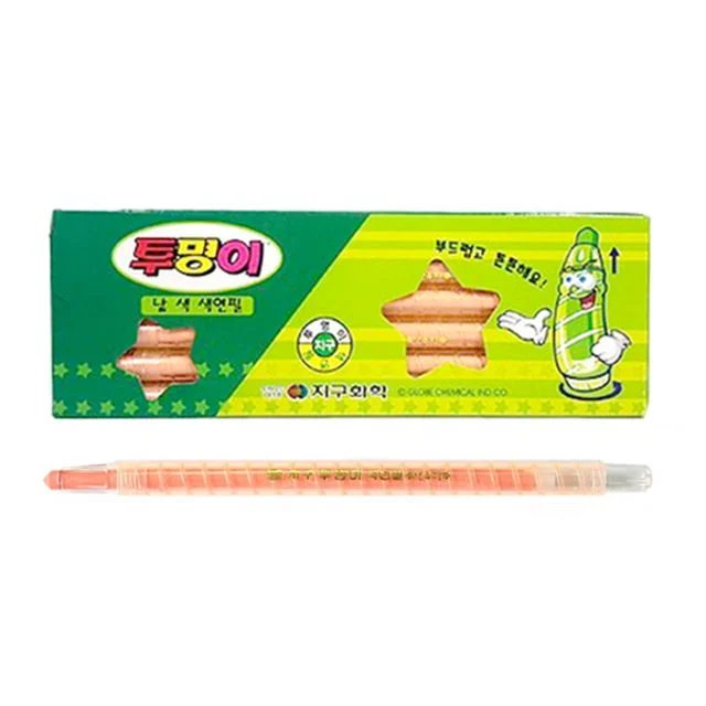 지구 투명이 낱색 색연필 채점펜 (연주황 12자루)