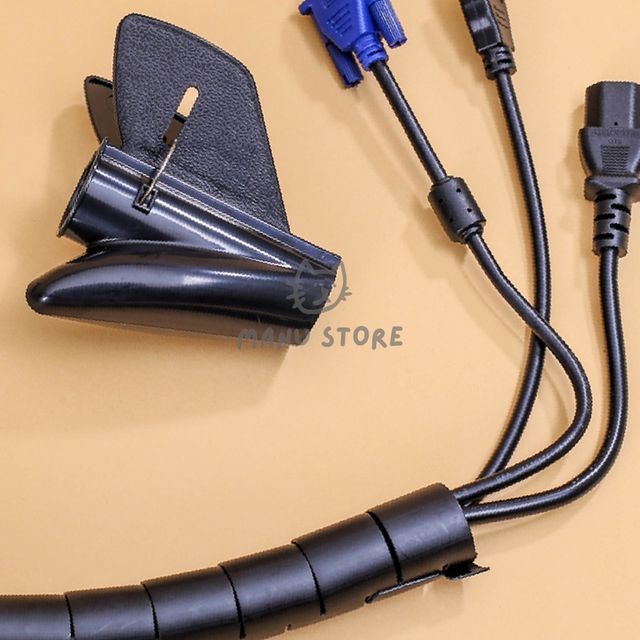 케이블보호커버 케이블홀더 전선정리 스네이크 커버 최대지름 32mm 블랙