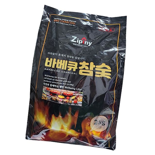 연기적은 바베큐용 참숯 2kg 1P 캠핑장 참나무 장작