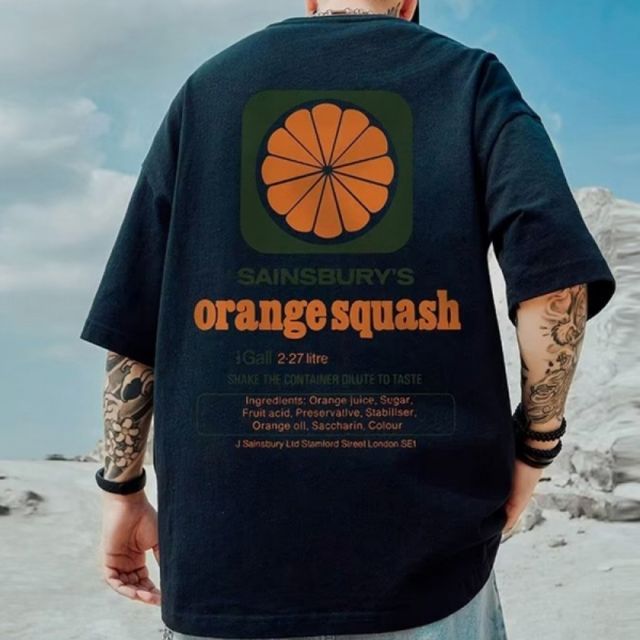 orange 남자반팔티 오버핏반팔 반팔 남자오버핏 프린트티셔츠 루즈핏 여름티 라운드