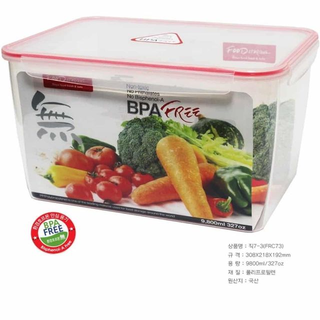 냉장고 직사각 밀폐용기 9800ML 플라스틱통 냉장고정리용기 김장김치통 플라스틱밀폐용기 냉장고수납