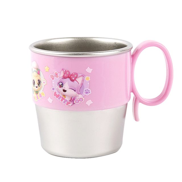 WL 위시캣 손잡이 스텐컵 280ml
