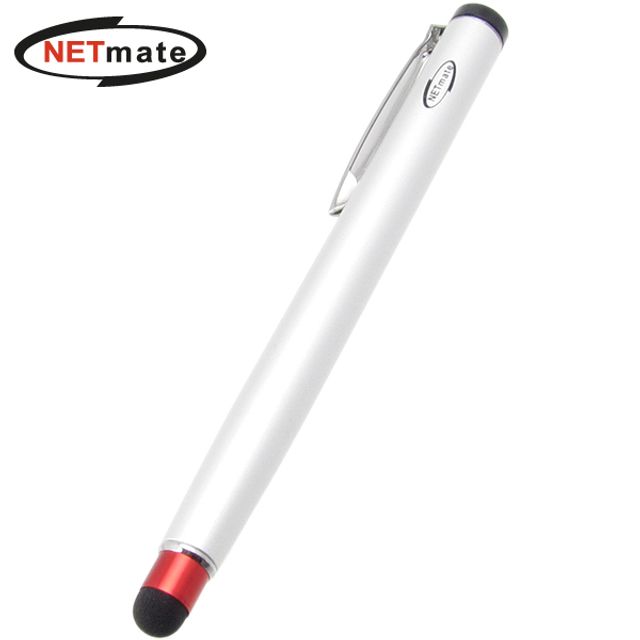 (Netmate) 클립타입 스마트폰 정전식 터치펜(실버)