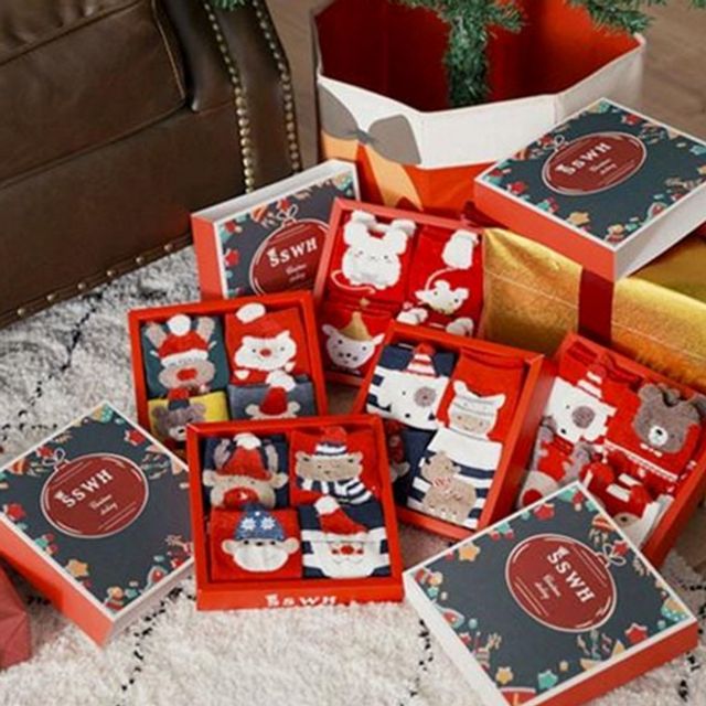 패턴 중목 성탄절 귀여운 크리스마스 선물 양말 겨울