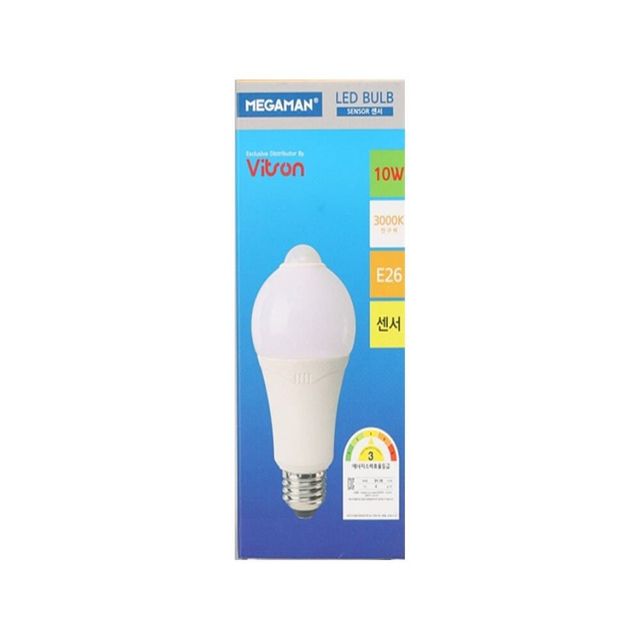 벌브 센서 LED MEGA 10W 전구 자동센서등 사람감지등 벌브전구