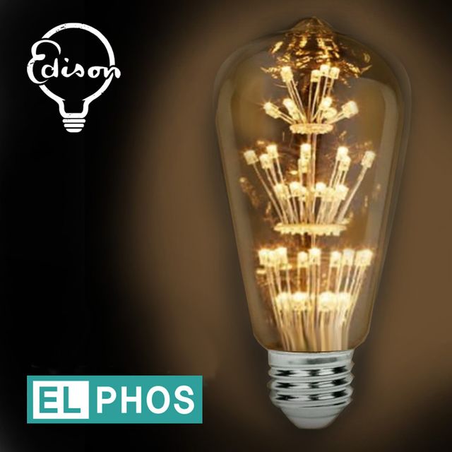 인테리어조명 ST64 눈꽃 애디슨전구, 엘포스 LED 에디슨 전구