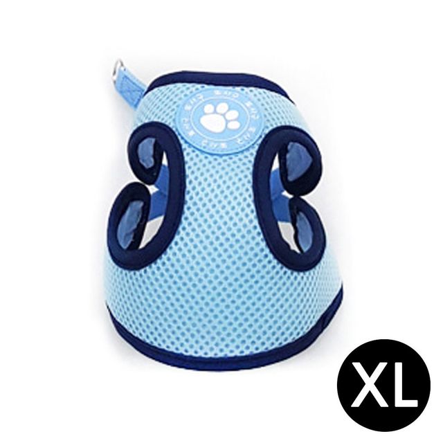 메쉬 강아지 하네스 블루 XL 몸통줄 트래킹줄