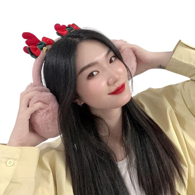 방울 루돌프 귀마개 (인디핑크)