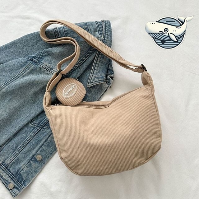 트렌디 코듀로이 크로스백 실용적인 에코백 가방