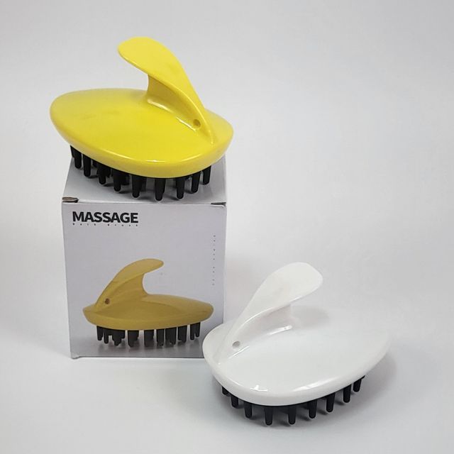 저자극 샴푸 브러쉬 두피 마사지기(노랑)