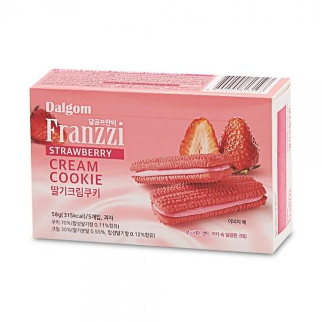 딸기크림쿠키 1개 딸기비스킷 탕비실과자