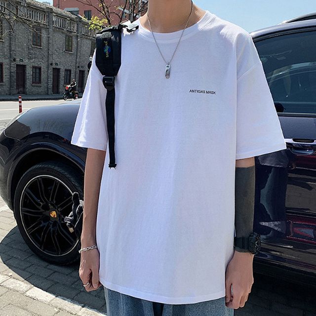 남성 기본 오버핏 무지반팔티 루즈핏 넉넉한 캐주얼티
