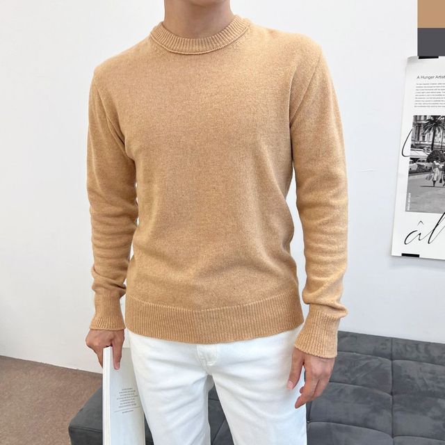 남자데일리 남자니트 라운드니트티