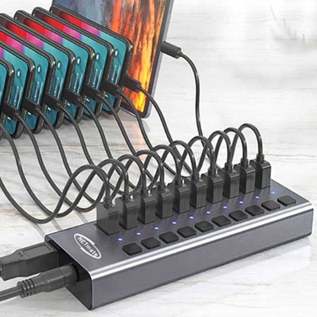 USB3.0 10포트 허브 USB3.0허브 USB확장 데스크탑허브 유전원USB 유전원허브