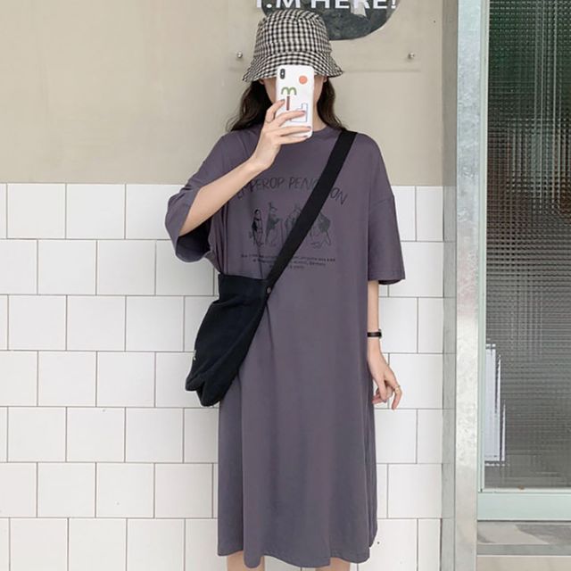 데일리 캐쥬얼 루즈핏 편한 절개 베이직 여성 원피스