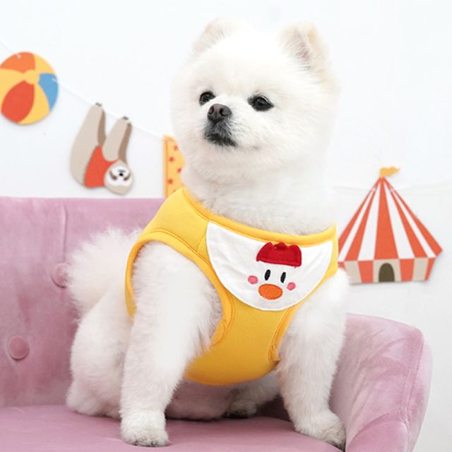 강아지 귀여운 하네스 옐로우 XL 1P 산책 가슴줄 외출