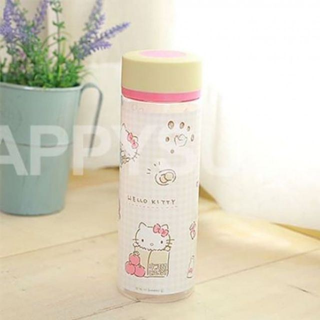 캐릭터 디자인 플라스틱 음료용기 체크 패턴 휴대용 보틀